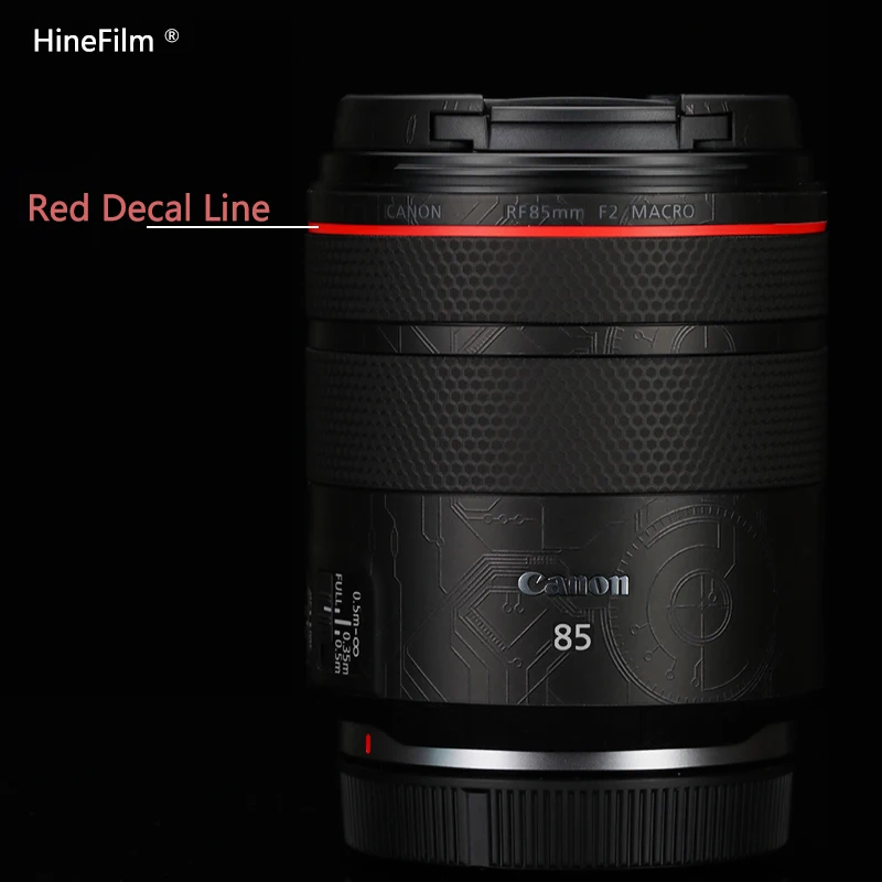 RF50 F1.8 Lens Red Decal Line Decal Skin For Canon RF35 F1.8 RF85F2 Lens Red Line Skin Premium Wraps Case Protective Guard Film