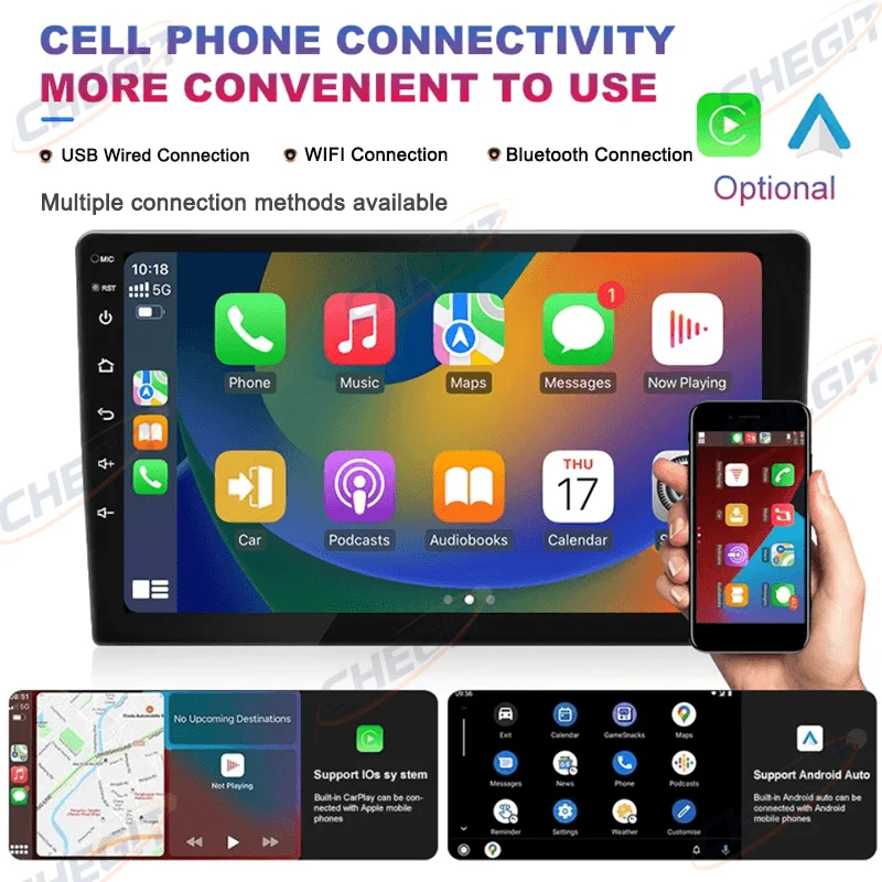 7/9/10inch 2 Din Car Audio Android 13 Car Radio Android auto Carplay 64G Automotive Multimedia Player BT Car intelligent Systems