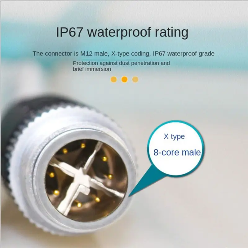 AB25-1 Meter 8Pin To RJ45 Male To RJ45 Industrial Ethernet Cable For Industrial Camera
