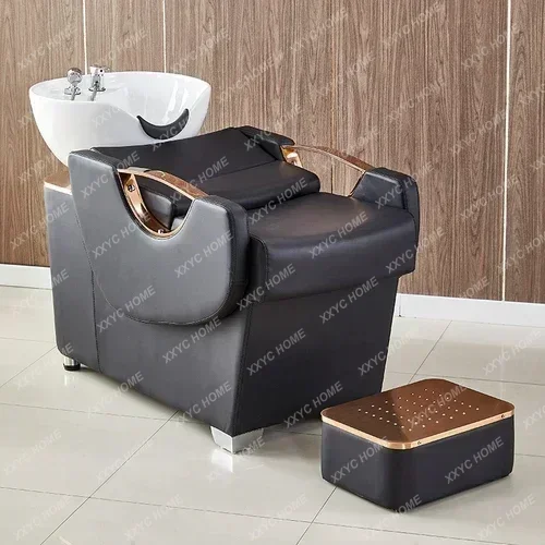for Hair Salon High-Grade Ceramic Basin Waterproof Lying Half Flushing Bed