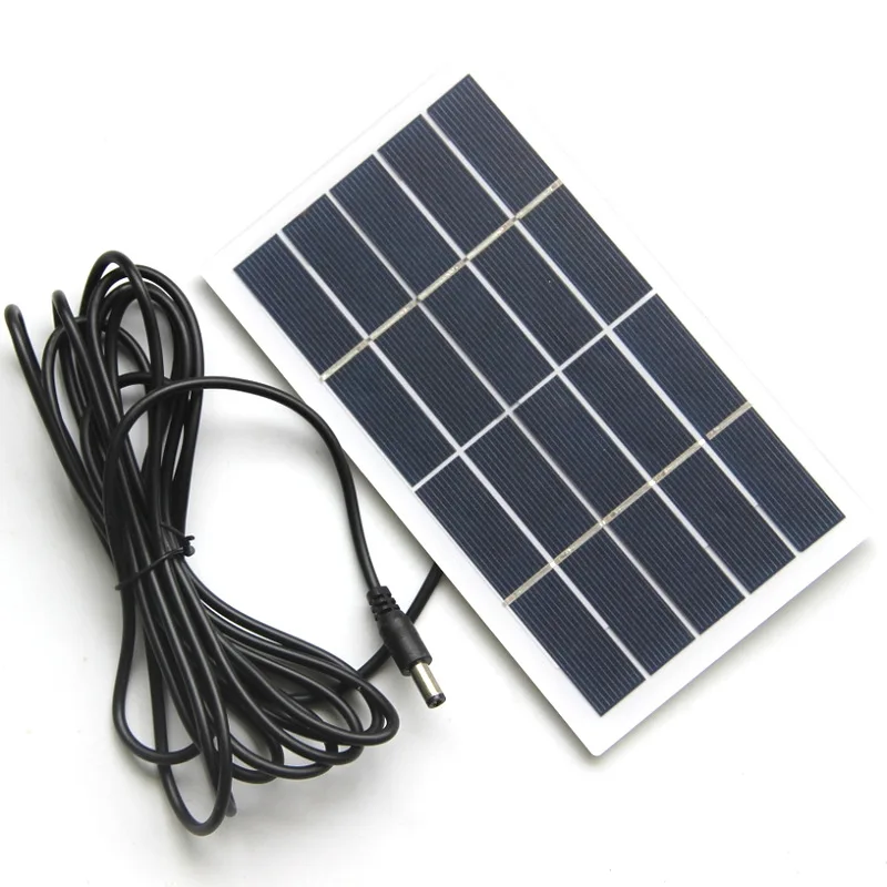 5W5V Solar Panel with 3M DC Plug for Outdoor Garden Lights Pathway Lighting Security Surveillance Camera Solar Projects Charging