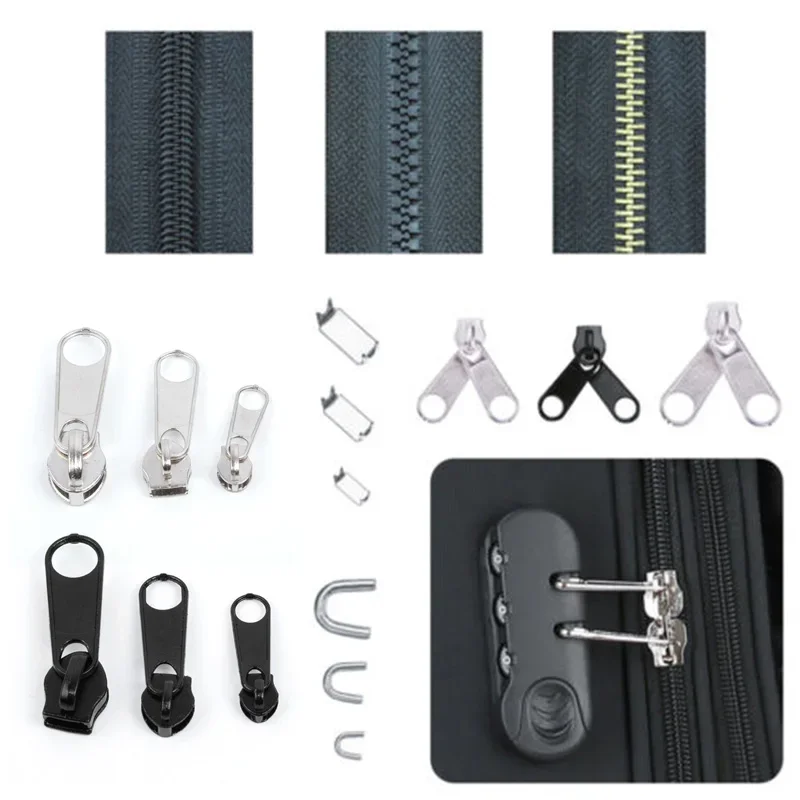 84Pcs/Set Fix Zipper Slider Zipper Head Repair Kit Replacement For Broken Wearable Sliders Instant Repair Zipper Useful