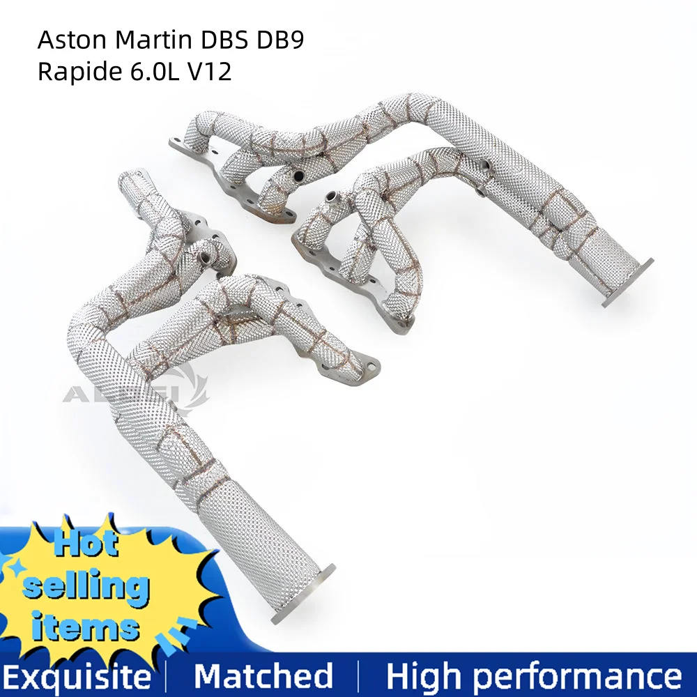 

Exhaust Manifold Header for Aston Martin DBS DB9 Rapide 6.0L V12 Exhaust system catalytic converter with heat shield