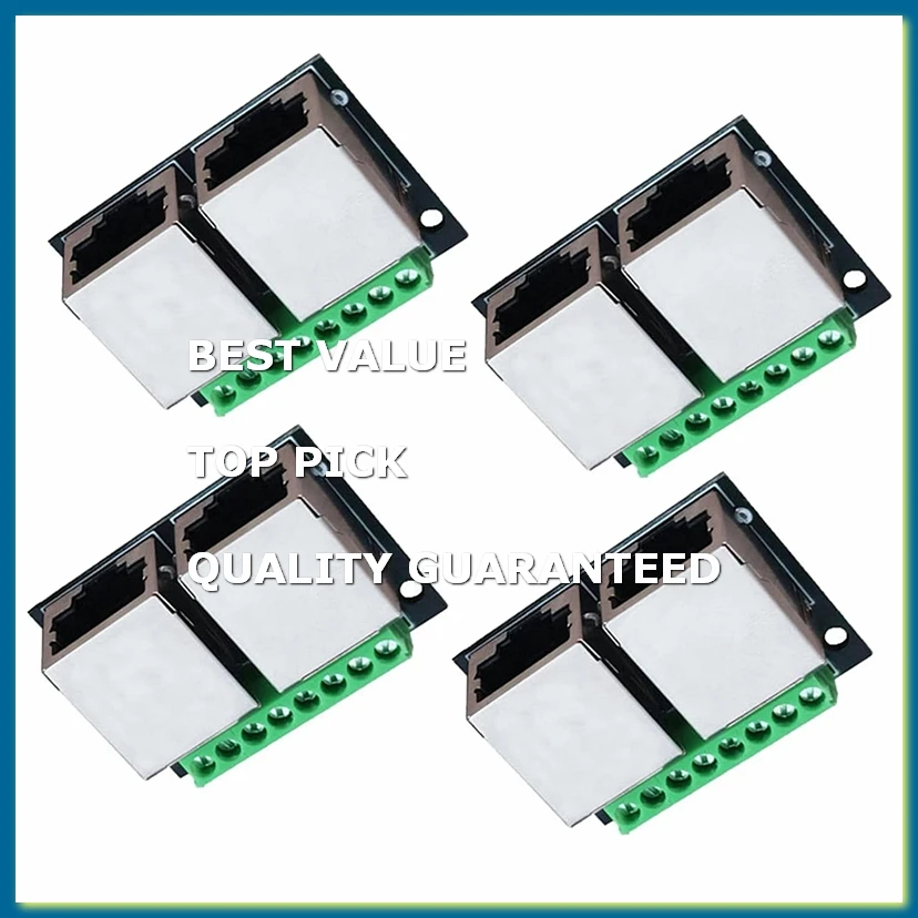 4PCS RJ45 Ethernet Dual Female Terminal Breakout Board,3.5mm Pitch Connector Board Shielded Network Adapter Terminal