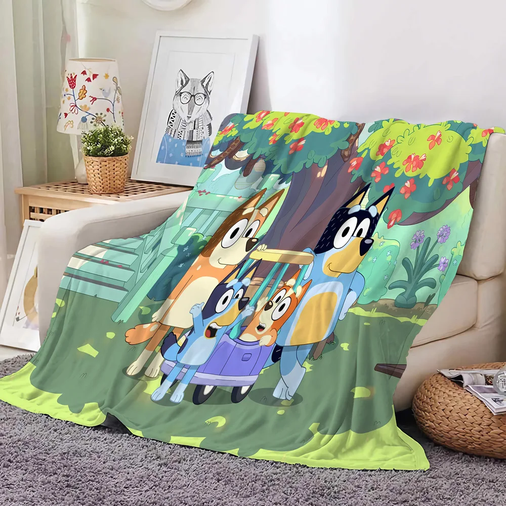 130*100cm Bluye Blankets Flannel Blanket Printed Children's Enlightenment Animation bluye Wool Blanket Blanket Gift Blanke