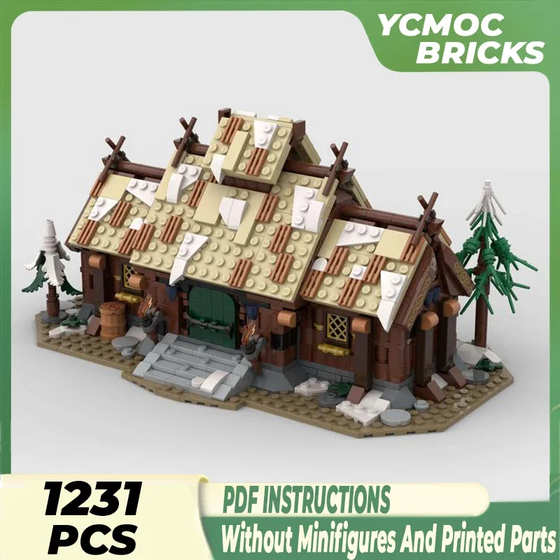 Medieval Street View Model Building Blocks, Moc Building Bricks, Viking House, Tecnologia Blocos Modulares, Brinquedos de Montagem DIY, Presentes de Natal