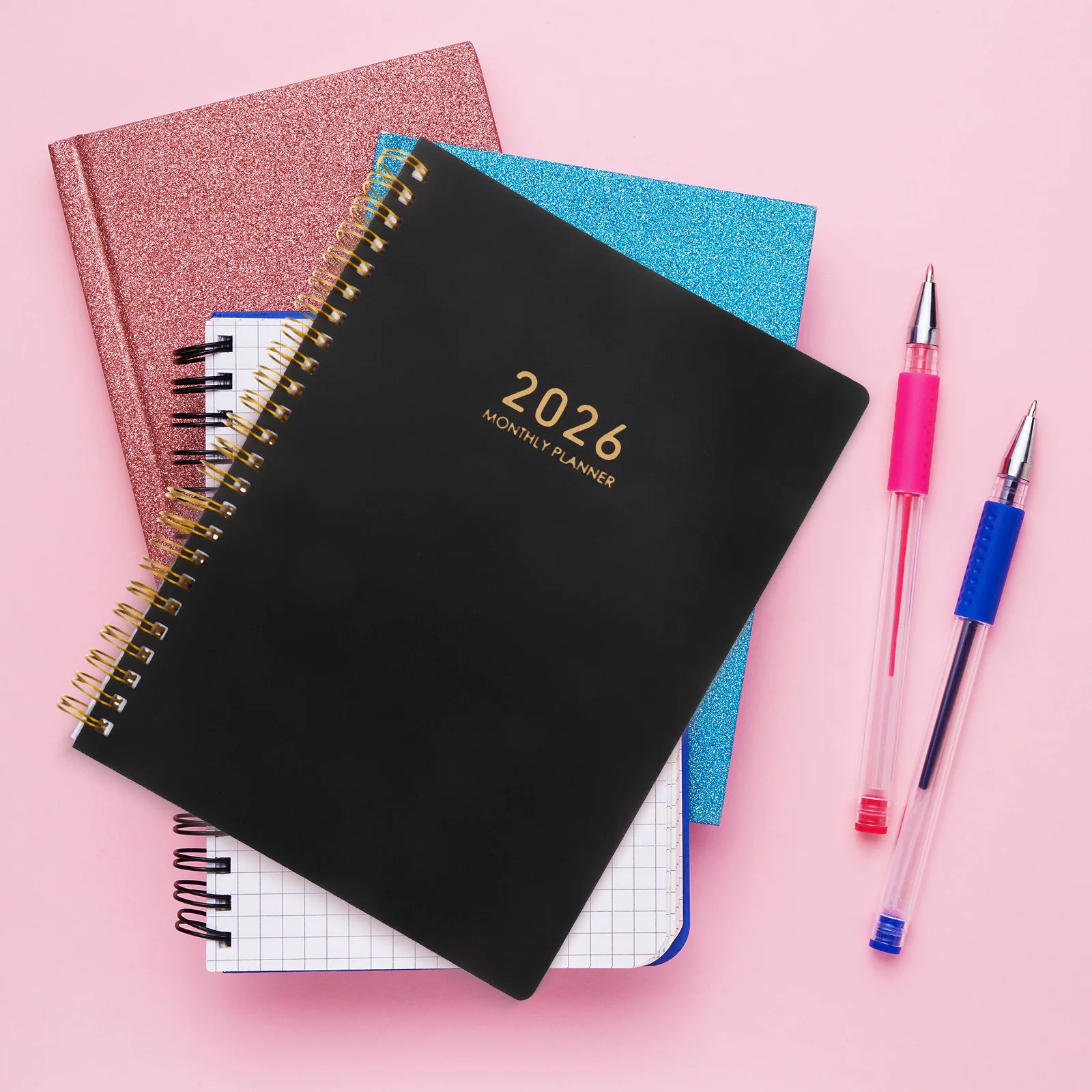

2026 Weekly Planner A5 - Twin-Wire Bound Daily Agenda Journal - Monthly Calendar Habit Tracker and Task Organizer for Home