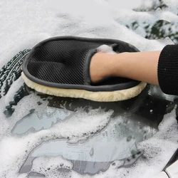 Car Washing Mitt Glove Universal Soft Microfiber Wool Thick Vehicle Cleaning Mitt Wax Detailing Brush Auto Care Golves Towel