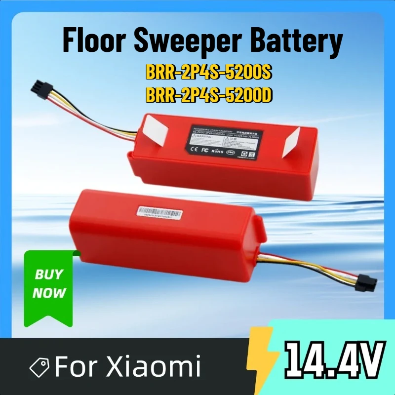 

14.4v 6500mAh BRR-2P4S-5200S BRR-2P4S-5200D for Xiaomi Floor Sweeper S50 S51 S55 T60 Battery