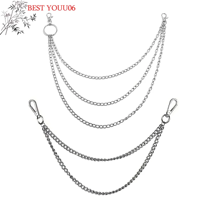 Hot 2/3Layer Punk Hip-hop Long Metal Belt Chain Fashion Trousers Pant Waist Metal Chain Keychain view 5
