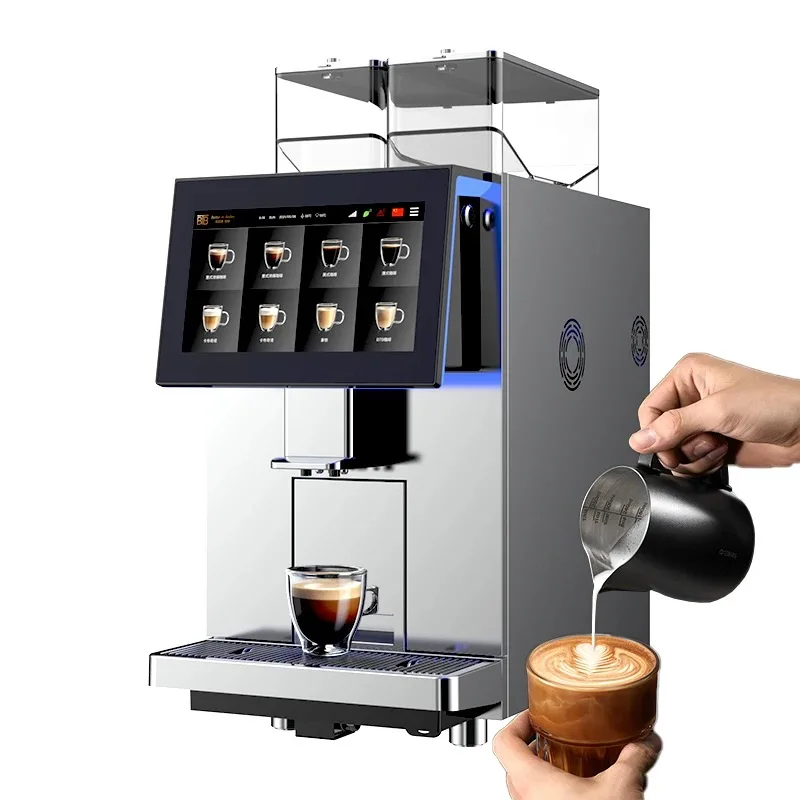 11.6 Inch Smart Screen Bean To Cup Coffee Equipment Commercial Automatic Espresso Maker Built-in Milk Foam Function For Catering