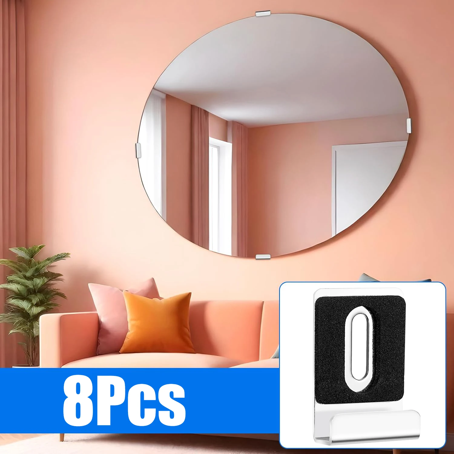 تصميم مبتكر 8 قطع من مشابك الفولاذ المقاوم للصدأ مصنوعة لتأمين الأعمال الفنية أو للوحات الإعلانية بثقة