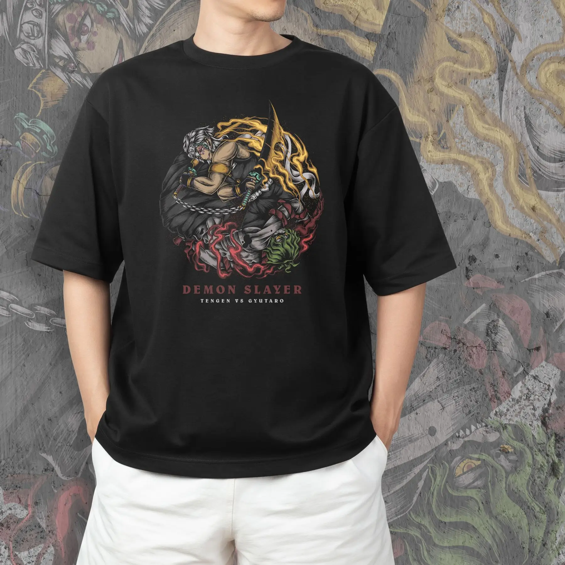 T-shirt with print Demon Slashing Blade - Tengen and Gyutaro