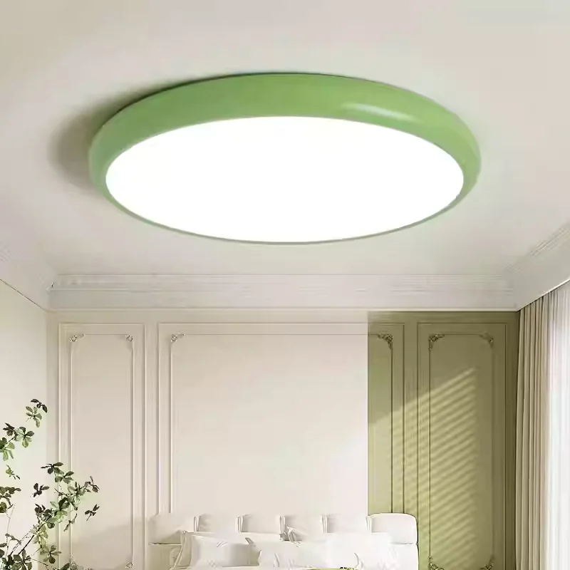 الحديثة الشمال الفرنسية كريم نمط كبير مصباح لغرفة المعيشة مكتب دراسة مستدير غرفة نوم بسيطة رقيقة جدا ضوء السقف