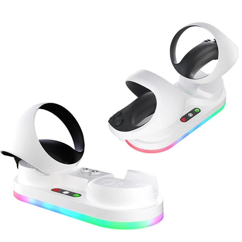 

For PSVR2/PS5 Handle Colorful Charging Base VR Accessories Magnetic Seat Charging Gamepad Charging Base with Led Light