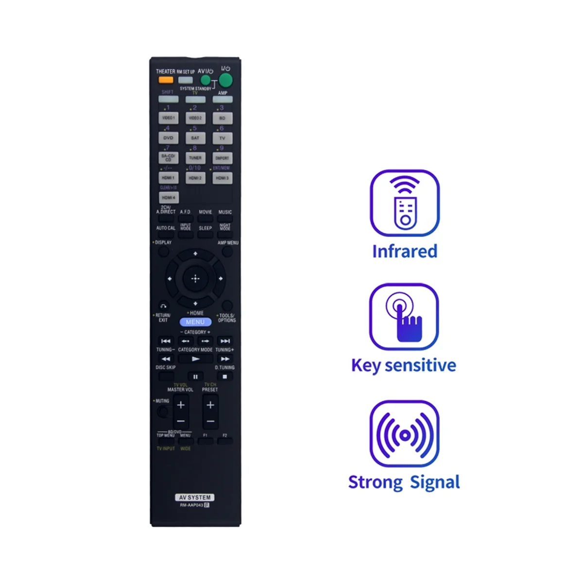 OIIRGO-RM-AAP043 リモコン交換用 Sony ホームシアター AV レシーバー STR-DH800 STRDH800 オーディオ ビデオ レシーバー