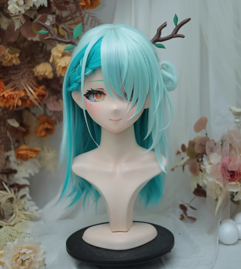 

(NFD38--46)Customize Full Head With Lock Pretty Female/Girl Japanese Animego Character Kig Cosplay Kigurumi Mask Crossdress Doll