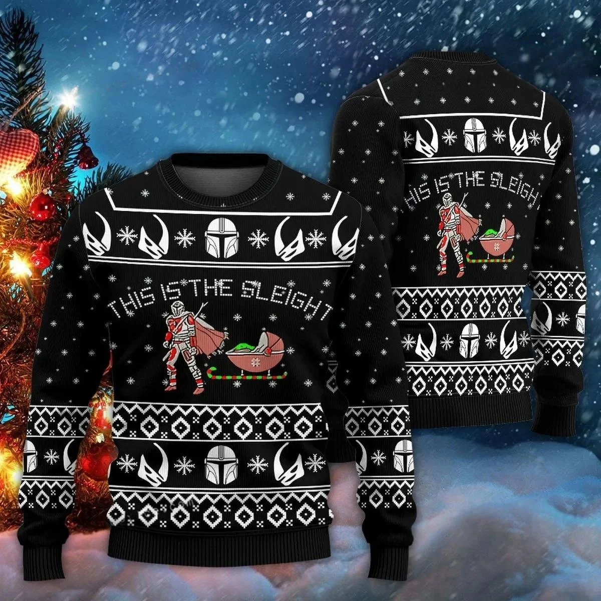 Suéter de Navidad feo con patrón de Darth Vader, jersey divertido para fiesta navideña, jersey Vintage cálido y acogedor para invierno para hombres, regalo de Navidad 2026