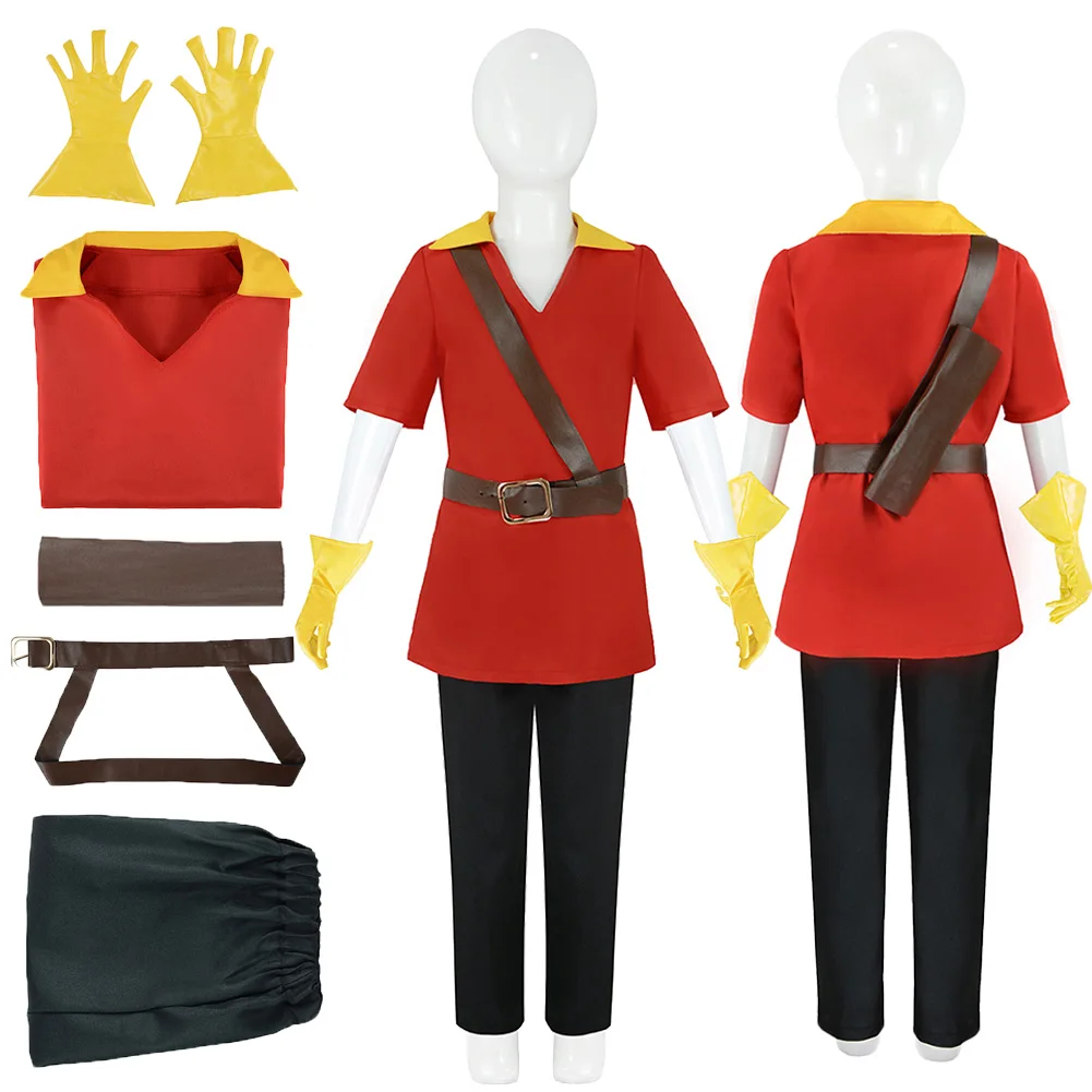Gaston Cosplay Fantasy Boys Clothing Cartoon Beauty Cosplay The Beast Costume Disguise Teen 6 to 14 Years Roleplay Party Outfits