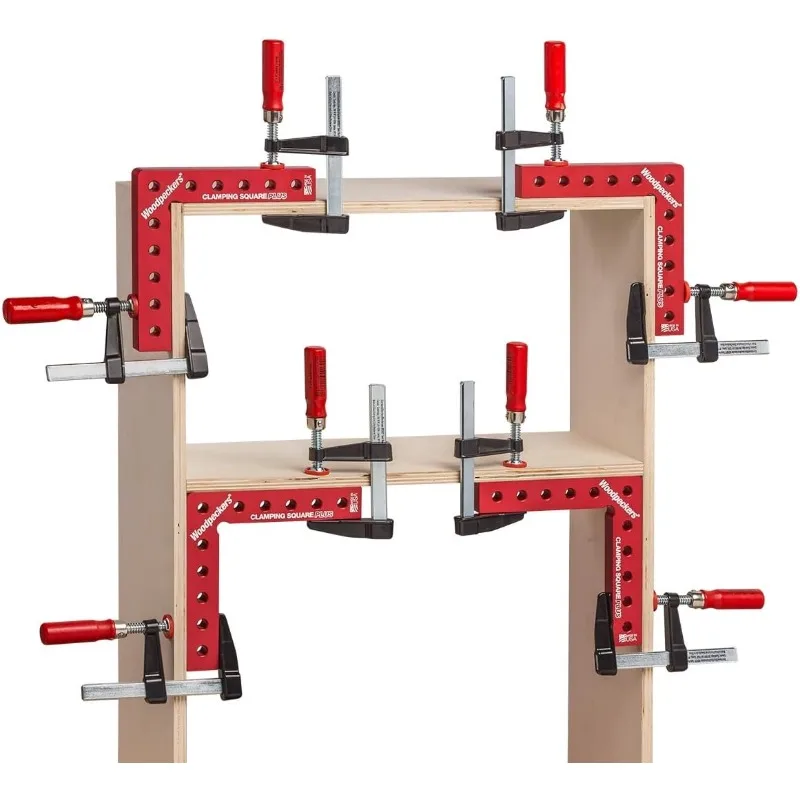 POPULAR.Clamping Squares Plus، 4 عبوات مربعات CSP، مشابك زاوية طويلة من الألومنيوم بطول 6.75 بوصة لأعمال النجارة،