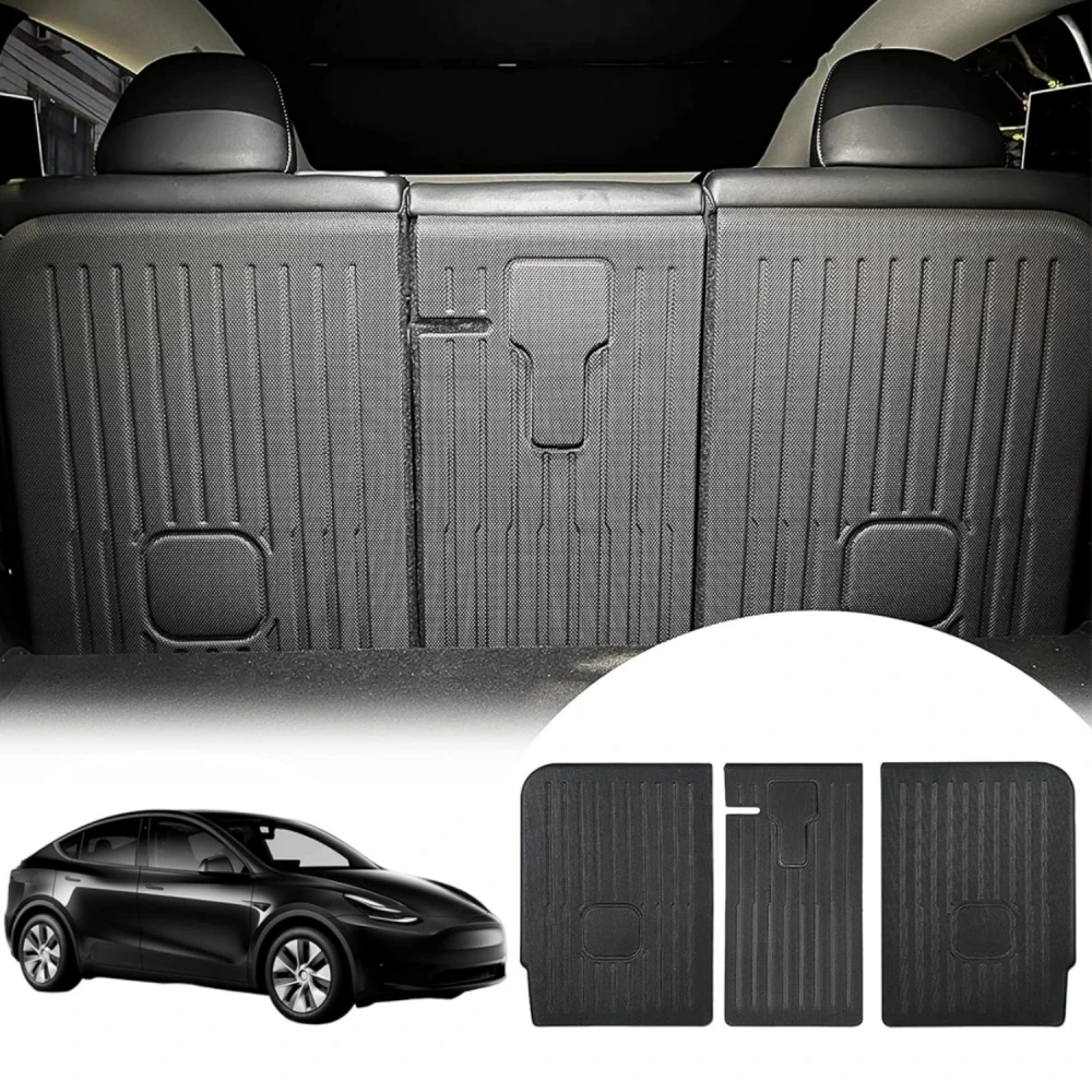 Rücksitz-Rückenschutz für Tesla Model Y 2020-2024, Kofferraum-Anti-Kratz-Pad, Anti-Schmutz-Innenmatte mit Klettverschluss – Detail 1