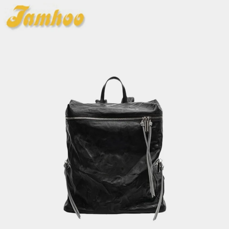 Jamhoo-mochila Unisex de gran capacidad con diseño de ondas de agua en relieve, bolso de hombro doble para mujer