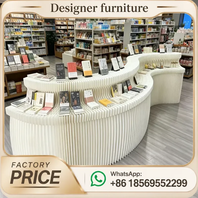 New Trend Folding Long Display Shelf Paper Commercial CreativeTelescopic Customizable Counter Column Showcase Factory Direct