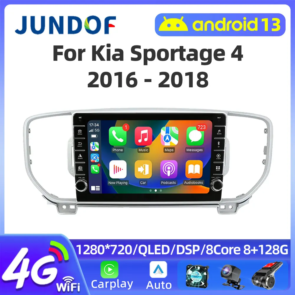 

Jundof 2Din 9" Car Radio Multimedia Video Player For KIA Sportage 4 2016-2018 Navigation GPS Head Unit Carplay 4G Android 13