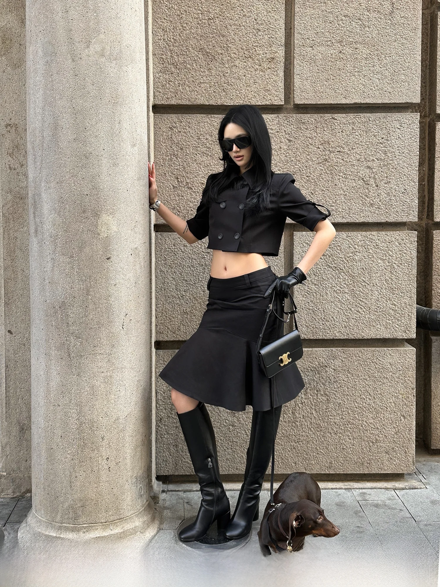 

Женская повседневная облегающая юбка Rovente из смесового хлопка с низкой талией, асимметричным кроем и молнией для повседневной носки