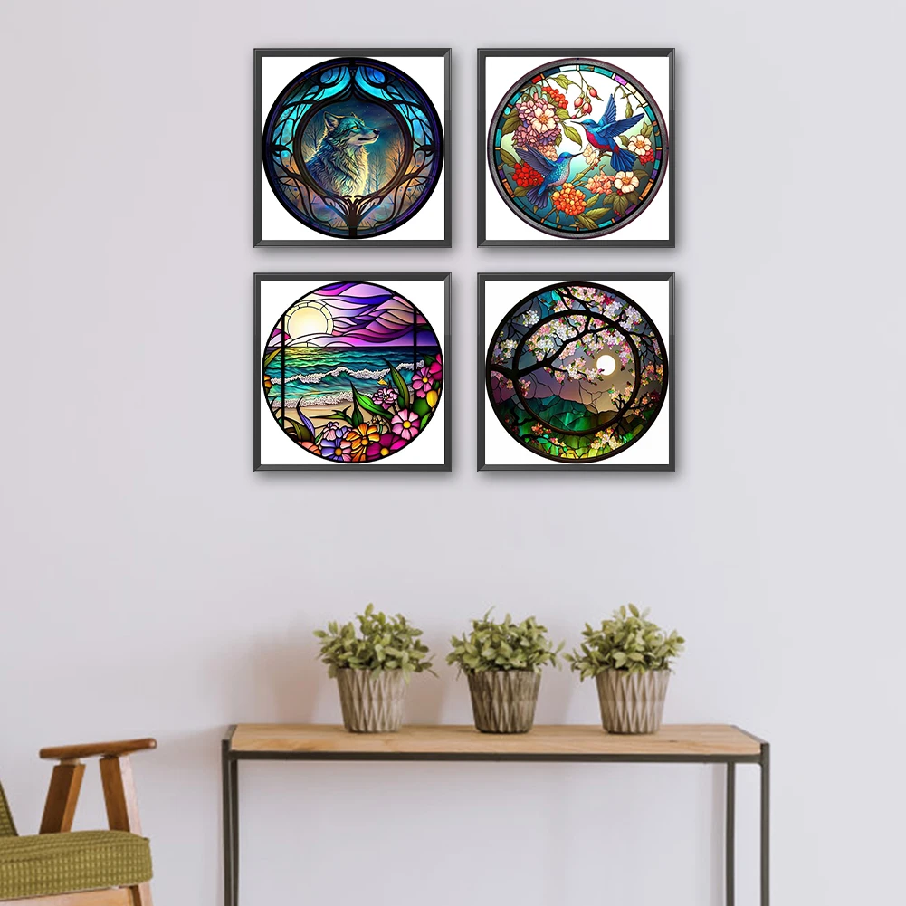 

4pcs Paint By Numbers Kit On Canvas DIY Oil Art Animal Picture Wall Decor40x40cm