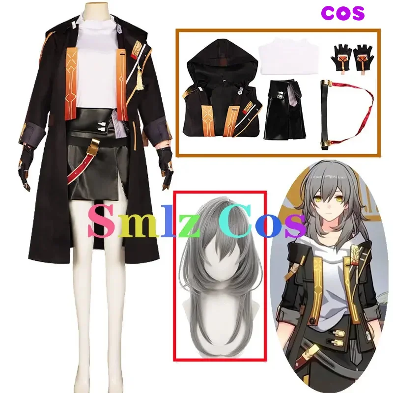 A Female Trailblazer Cosplay Anime Honkai Honkai Star Rail Costume Suit Women Fancy Dress Trench Outfit Wig Halloween Party Cos