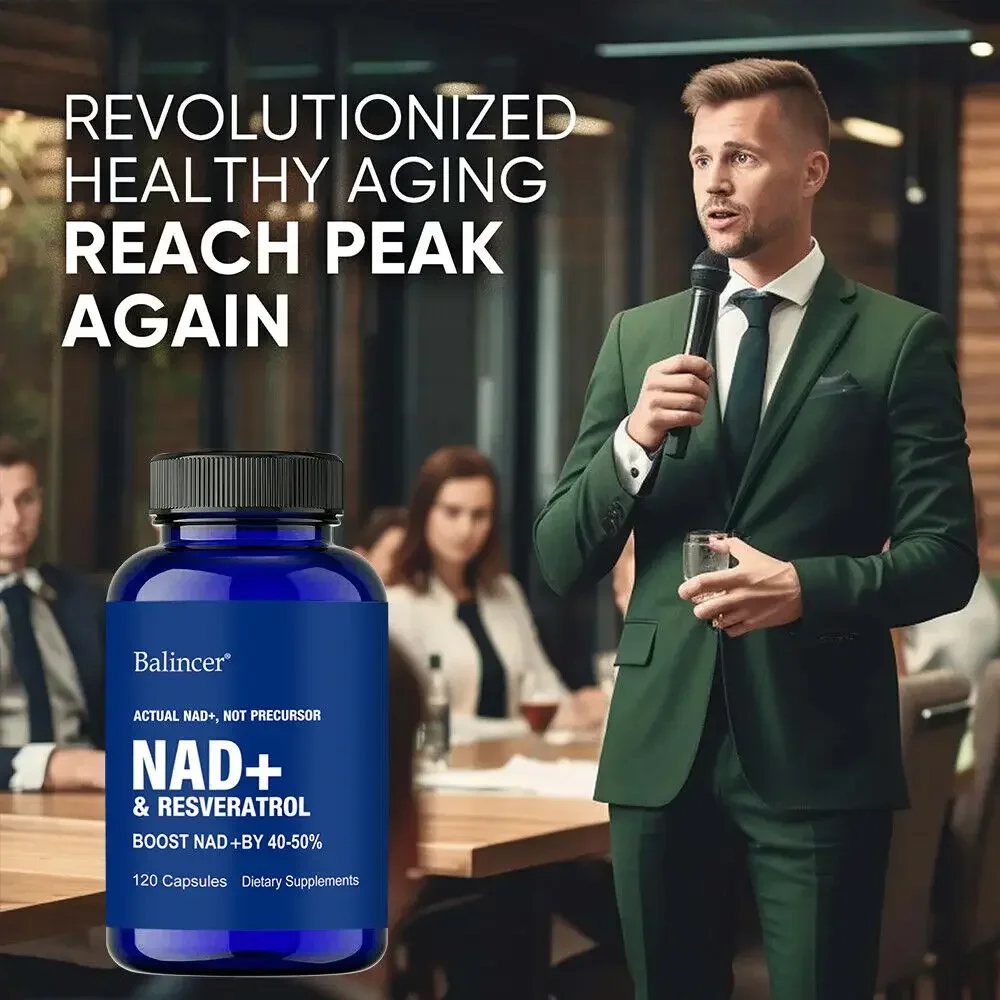 NAD+ Cell Regenerator with Resveratrol, Nicotinamide, Trans-Resveratrol, Vitamin B3 for Anti-Aging, Energy and Antioxidant