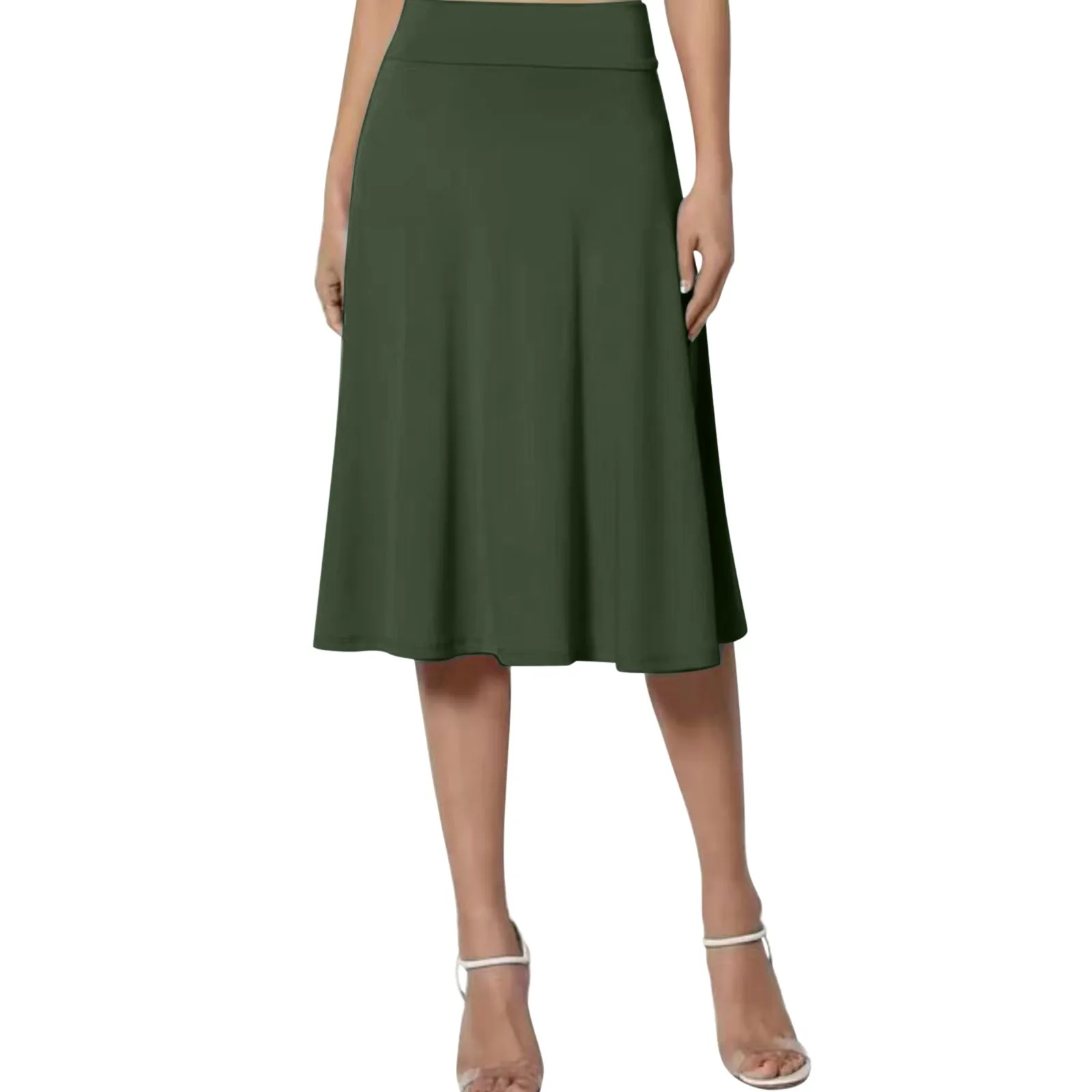 Wrap Skirt Women's Solid Lightweight Flare Midi Pull On Closure Skirt Womens Ballet Skirt