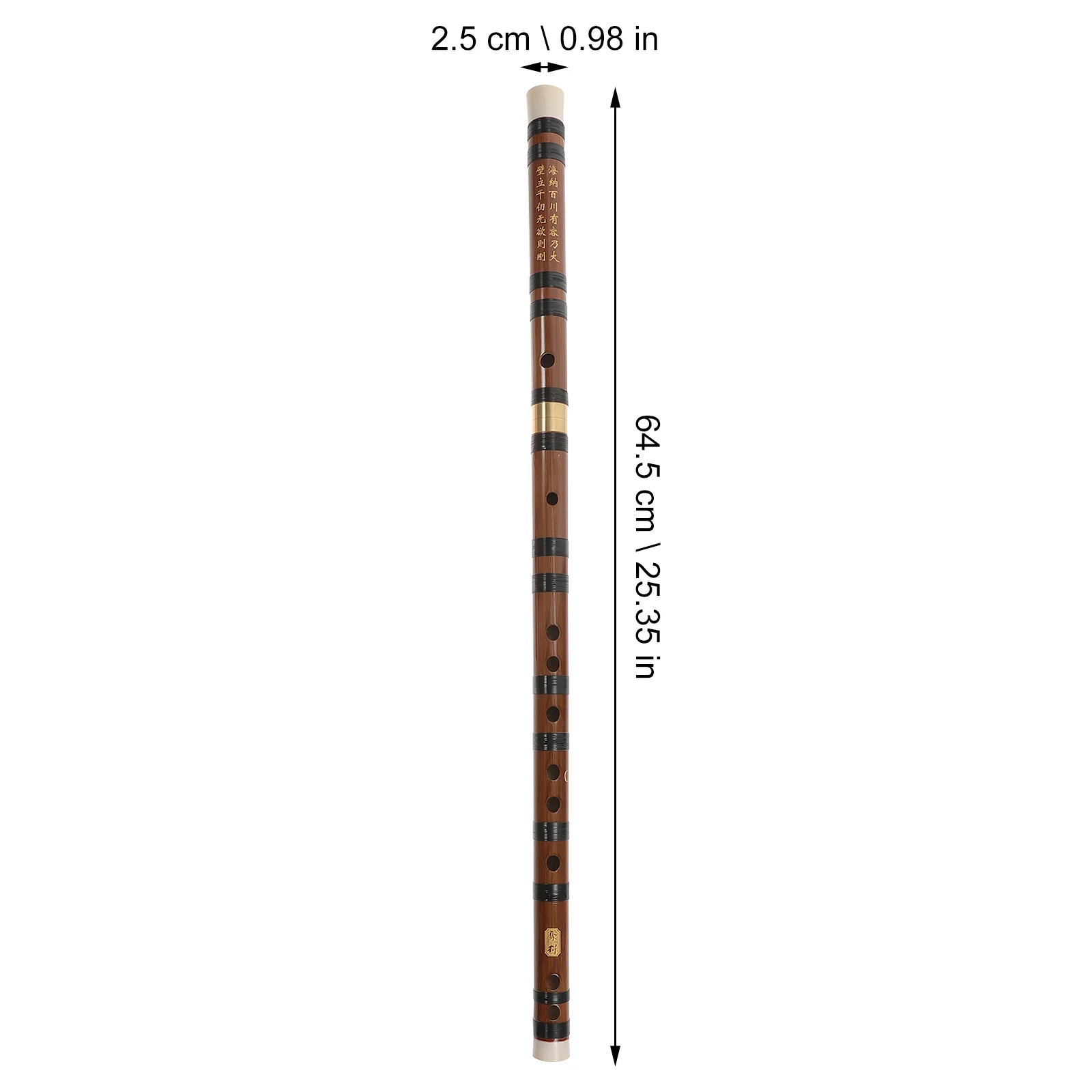 

Bamboo Flute Long Two section Kids Musical Instrument Storage Pouch Woodwind Beginner Flute Easy Blow Detachable Design
