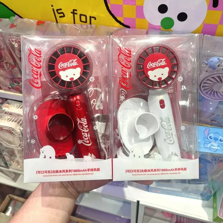 

Miniso Coca Cola Arctic Ice Wind Series 1800mah Handheld Mini Electric Fan Summer Outdoor Essential Surprise Shake Happy Factor