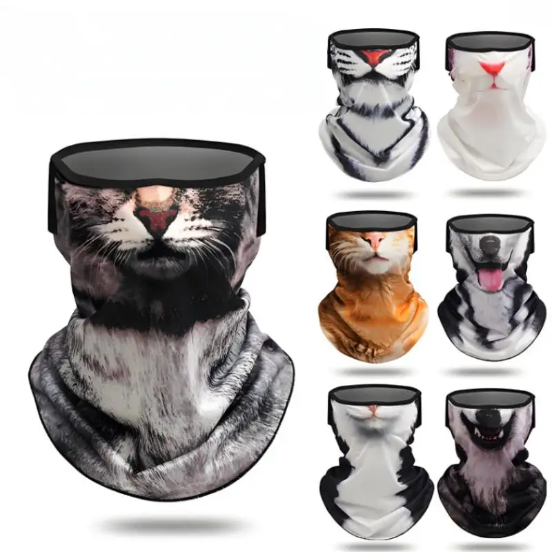 Cat Dog Cute Animal Balaclava Motorcycle Motocross Ski Snowboard Hat Helmet Liner Biker Neck Warmer Face Cap Cycling Headgear