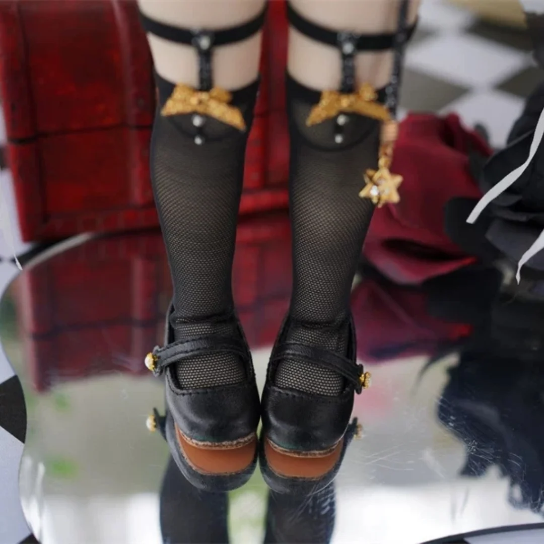 

In Stock BJD Doll Shoes 1/6 Square-Toe Pearl Buckle Wood-Grain Soles Leather Shoes Everyday Versatile Doll Accessories