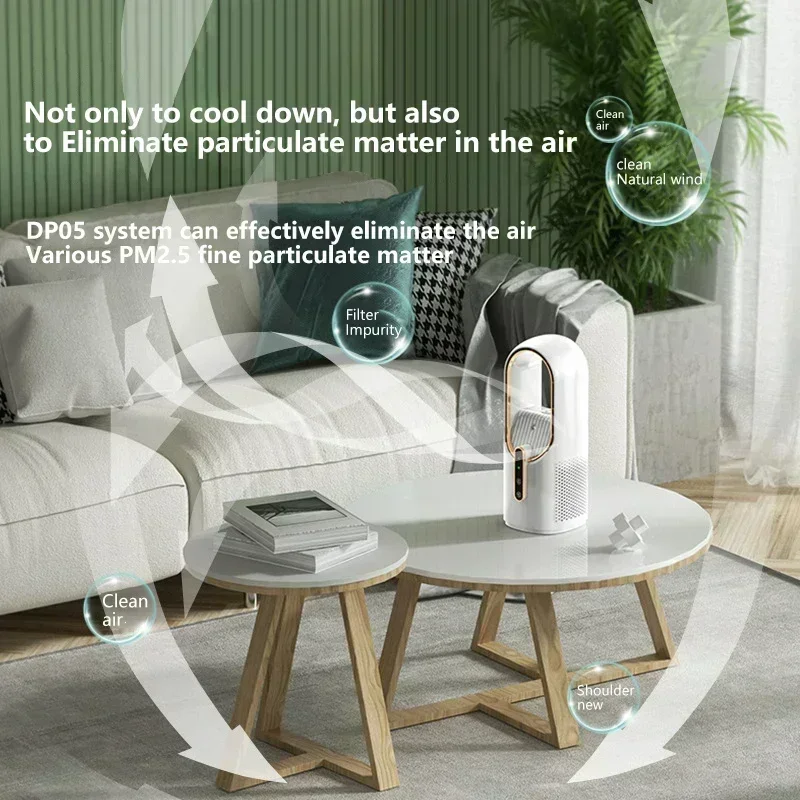 

USB Air Cooler 6-speed Silent Timed Air Conditioning Cooling Fan Bladeless Electric Fan Portable Humidifier Air Conditioning Fan