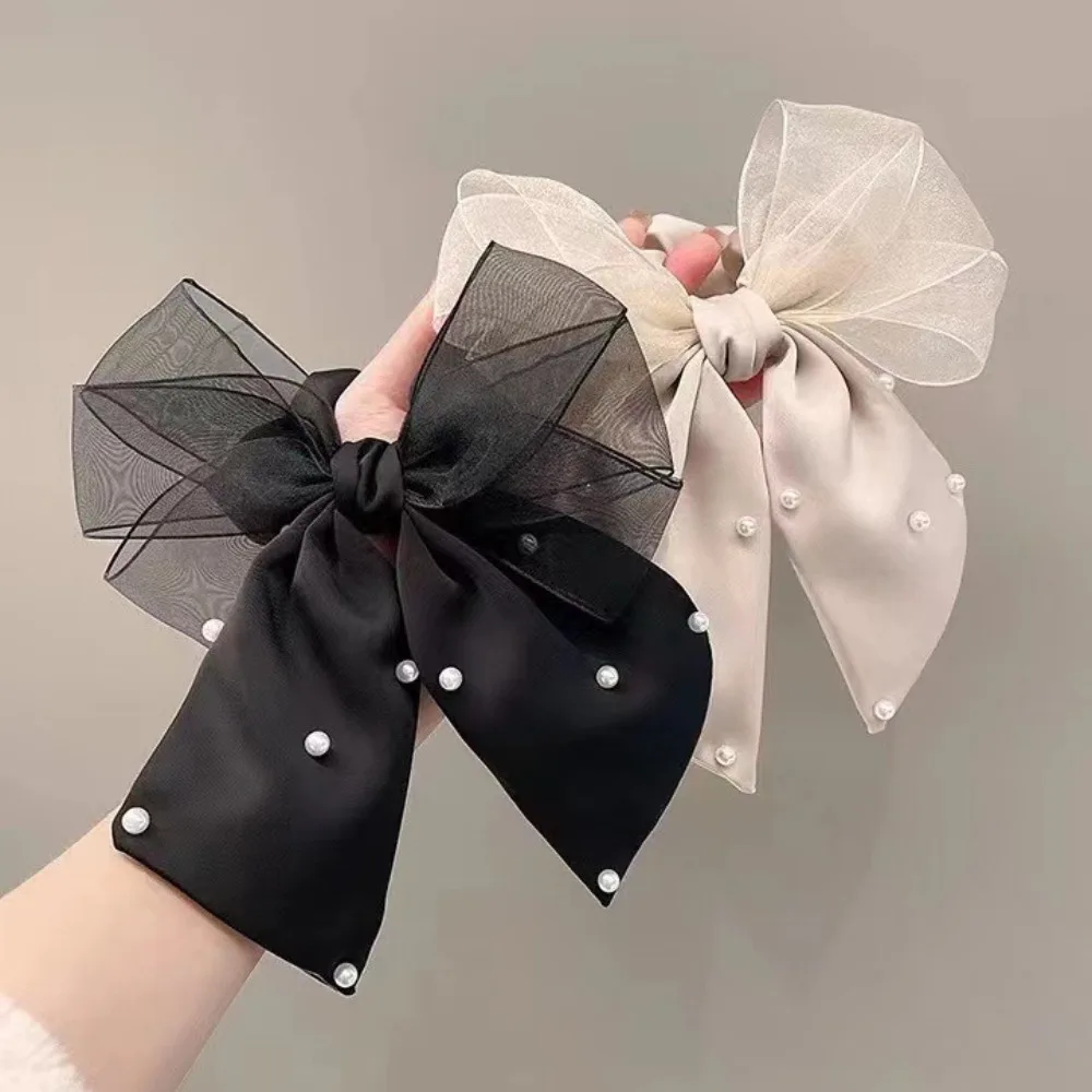 

Hair Accessories Lace Bow Bow Hair Scrunchie Pearls Bow Ponytail Elastic Hair Band Mesh Bowknot Hair Bands