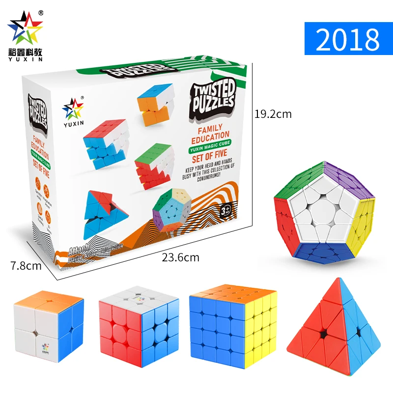 [JudyCube] Conjunto de cubos mágicos Yuxin Black Kylin, brinquedos profissionais sem adesivos, caixa de presente Yuxin, quebra-cabeça cubo mágico