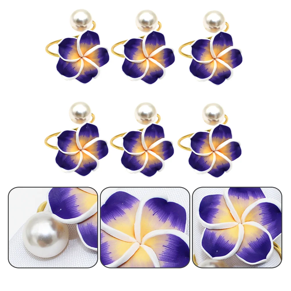 

6 Pcs Napkin Holder Ring Banquet Dinner Table Floral Rings Plastic Rustic Flower Holders