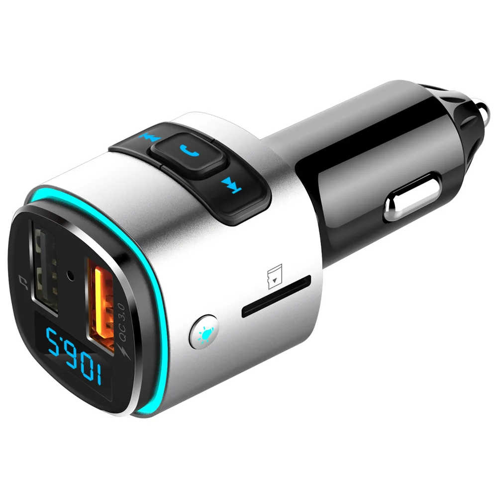 

BC41 Fm Transmitter Motorcycle Bluetooth MP3 Player W/ 7 Color Atmosphere Lamp QC3.0 Fast Charging No Loss Music for Motorcycle