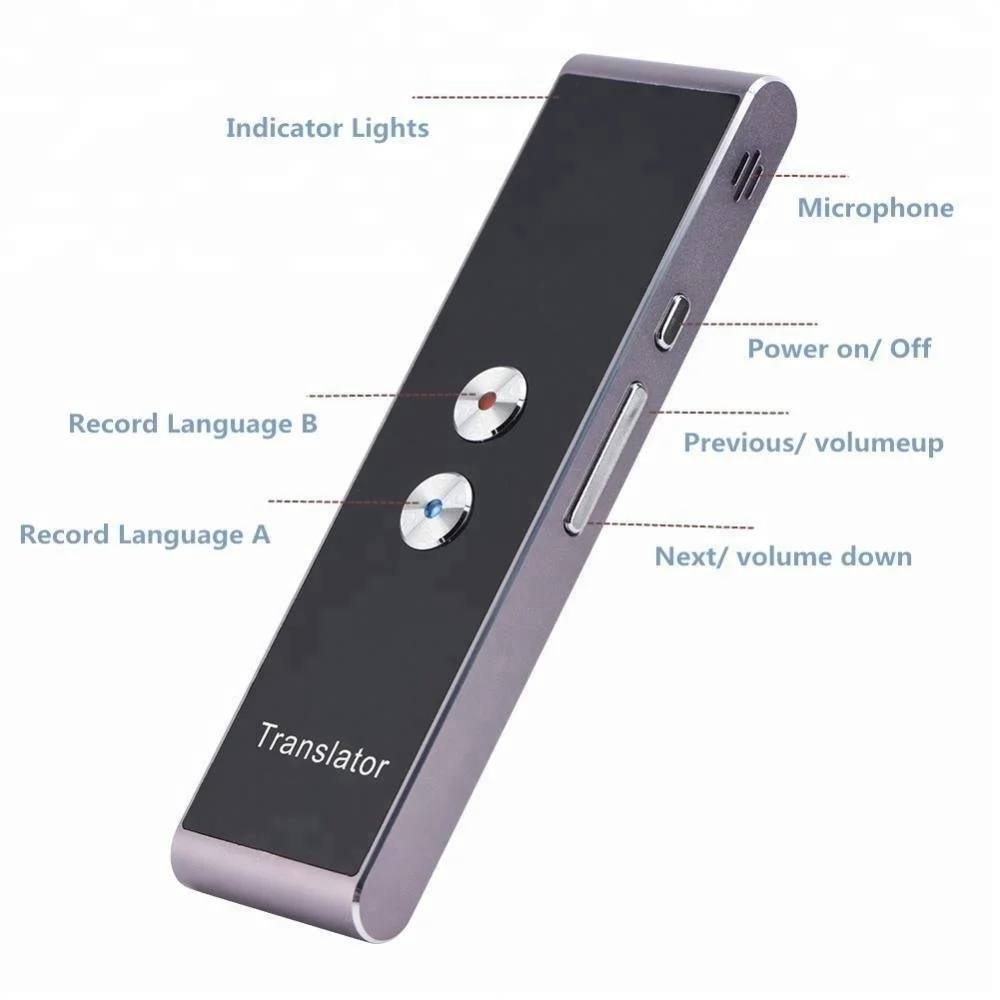 T8 portable blue tooth pocket language translator for travel shopping business learn