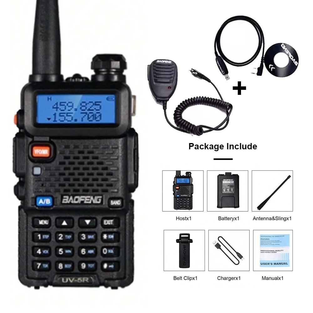 Baofeng UV-5R USB Lange Afstand Dual Band Ham Amateur Met Vhf Uhf Fm CB 128CH 2200mAh draagbare handheld lange afstand tweewegradio - afbeelding 1