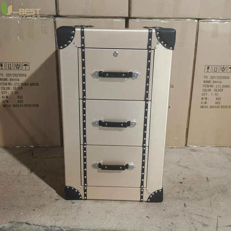 Aviator Style Aluminum Console Cabinet Airplane Cabinet Storage Container Aircraft Window Wall Bar Shelf Aviation Furniture