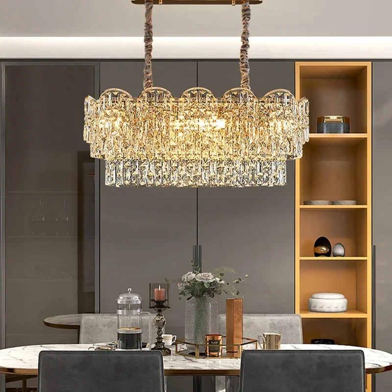 

Modern Luxury Crystal Dining Room Ceiling Chandeliers Home Decoration 2024 New LED Pendant Lamps for Living Room Lustre Fixtures