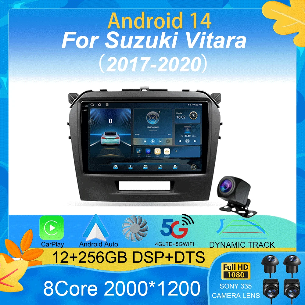 

Android 15 Carplay Car Radio Auto 2K Screen Multimedia Player For Suzuki Vitara 2017 2018 2019 2020 Autoradio Stereo Head Unit