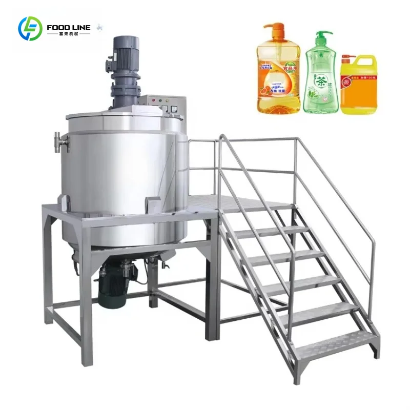 Electric Heating Mixing Tank 500L 1000L Stainless Steel Homogenizer for Hand Sanitizer & Liquid Soap Production