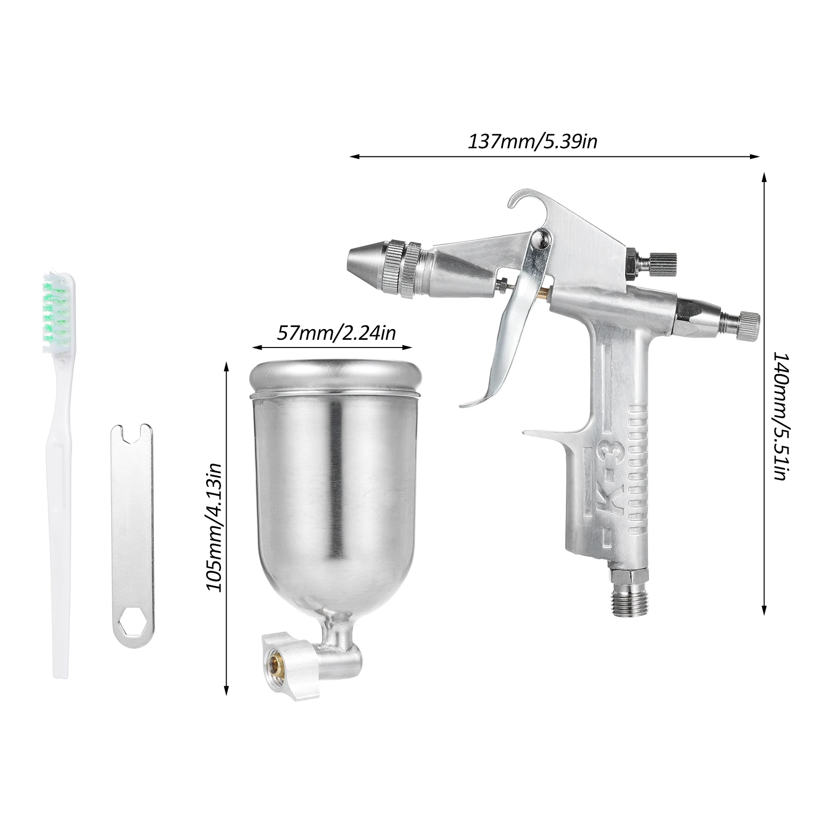K-3 0.5 ミリメートルノズルミニスプレーガンプロフェッ - Airbrush Kit With Mini Compressor のレビューと価格