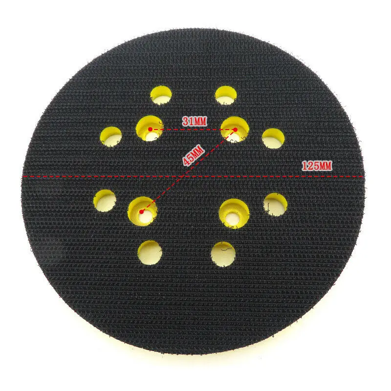 125mm Grinding Pad 8 Holes Yellow&black Accessories Flocking For Air Grinders Orbital Polishing Sander High Quality